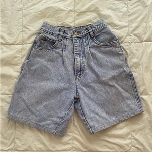 Vintage Pleated Denim Shorts